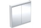 Szafka z lustrem z ComfortLight i dwojgiem drzwi, montaż natynkowy, wysokość 90 cm, Geberit ONE - Aluminium anodyzowane  