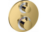 Bateria termostatyczna do 2 odbiorników, podtynkowa, Hansgrohe Ecostat S - Złoty Optyczny Polerowany  
