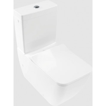 Miska WC lejowa do WC-kompaktu bez kołnierza wewnętrznego, stojący, Villeroy & Boch Venticello - Weiss Alpin CeramicPlus