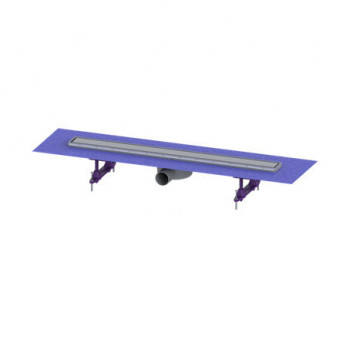 Odpływ liniowy Kessel Linearis Compact łazienkowy kompletny, długość 950 mm, srebrny