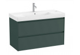 Zestaw łazienkowy Unik 2 100cm z umywalką  i 2 szufladami,  ciemny zielony mat