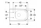 Geberit Smyle Square Wisząca miska WC, lejowa, 35x54cm, ukryte mocowania, Rimfree