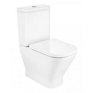 Miska do kompaktu WC Roca Gap Rimless Square, 65x36.5cm, odpływ podwójny, biała