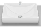 Umywalka blatowa Roca 50 cm, prostokątna bez otworu na baterię, FINECERAMIC  - Biała