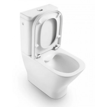 Miska WC Roca GAP Square do kompaktu Rimless, Supraglaze, biała 
