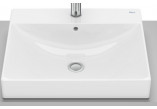 Umywalka nablatowa Roca 50 cm, prostokątna, z otworem na baterię, FINECERAMIC  - Biała