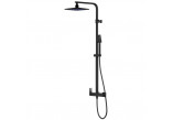 Zestaw prysznicowy Corsan Ango,deszczownica LED, obrotowa wylewka, czarny
