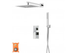 Zestaw prysznicowy z baterią i słuchawką Corsan Ango,deszczownica 25cm,wylewka z przełącznikiem ciśnieniowym, chrom