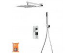 Zestaw prysznicowy z baterią termostatyczną i prysznicem Corsan Ango,deszczownica 25cm, chrom