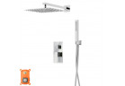 Zestaw prysznicowy z baterią termostatyczną i słuchawką Corsan Ango,deszczownica 25cm, chrom