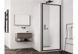 Drzwi prysznicowe wahadłowe 90cm, SanSwiss Top Line-S black, czarny mat