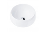 Umywalka nablatowa okrągłaCorsan 400x400x160mm z korkiem klik-klak chrom, biała