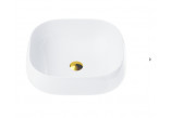 Umywalka nablatowa  Corsan 450x410x145mm, z korkiem klik-klak złoty,biała