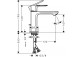 Bateria umywalkowa Hansgrohe Rebris S jednouchwytowa 80 CoolStart z metalowym kompletem odpływowym - czarny mat