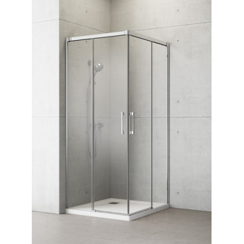 Kabina prysznicowa 100Rx80Lcm szkło przejrzyste chrom Radaway Idea Kdd, 387062-01-01R+387061-01-01L