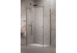 Drzwi prysznicowe Radaway Essenza 6 Brushed Copper KDJ 80 cm, lewe, szkło przezroczyste z powłoką Easy Clean, profil miedź szczotkowana