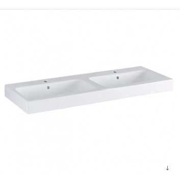 Umywalka prostokątna 120x48,5cm z dwoma otworami  Geberit iCon, biała
