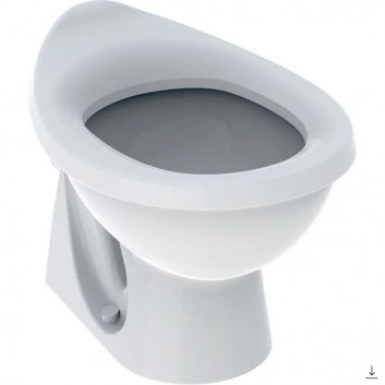 Stojącamiska WC dla dzieci z dekoracyjnymi nóżkami ,lejowa, Geberit Bambini, biała