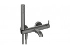 Bateria wannowa z zestawem prysznicowym, Deante Silia, titanium