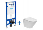Zestaw podtynkowy Roca DUPLO ONE + miska WC podwieszana GAP ROUND COMPACTO RIMLESS z deską SLIM, biała