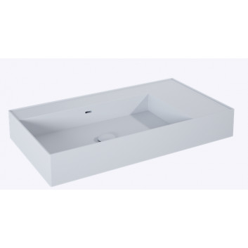 Umywalka ścienna lewa 80x45.5cm, Elita Solid-Surface, biały mat