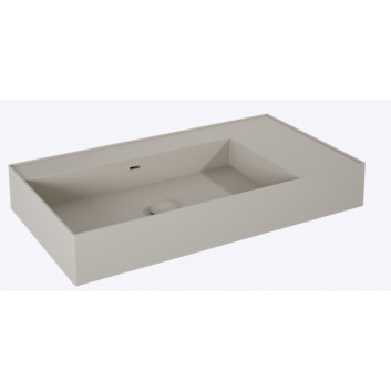 Umywalka ścienna lewa 80x45.5cm, Elita Solid-Surface, biały mat