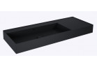 Umywalka ścienna lewa 120.5x45.5cm, Elita Solid-Surface, czarny mat