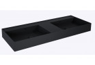 Umywalka ścienna lewa DUO 120.5x45.5cm, Elita Solid-Surface, czarny mat