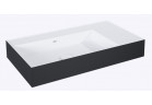Umywalka ścienna lewa  80.5x45.5cm, Elita Solid-Surface, biały mat/czarny mat