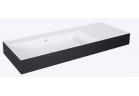 Umywalka ścienna lewa  120.5x45.5cm, Elita Solid-Surface, biały mat/czarny mat