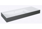 Umywalka ścienna lewa  120.5x45.5cm, Elita Solid-Surface, biały mat/anthracitemat