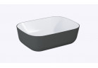 Umywalka nablatowa  45.5x32.5cm, Elita Reni, white hg/anthracite mat