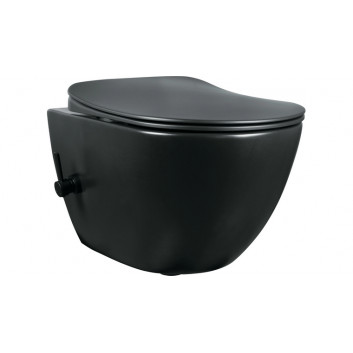 Miska WC z funkcją bidetu z baterią mieszaczową, Deante Peonia, nero