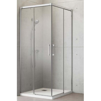 Drzwi suwane Radaway Idea Black 80 część lewa kabiny 78-79.5x200.5cm, szkło przejrzyste, profil czarny- sanitbuy.pl