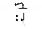 Zestaw prysznicowy podtynkowy z główką prysznicową, Deante Silia - nero (czarny mat)