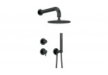 Zestaw prysznicowy podtynkowy z główką prysznicową, Deante Silia - nero (czarny mat)