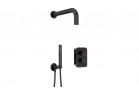 Zestaw prysznicowy podtynkowy z BOXem mieszaczowym i główką natryskową, Deante Silia - nero (czarny mat)