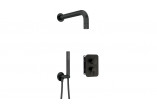 Zestaw prysznicowy podtynkowy z BOXem mieszaczowym i główką natryskową, Deante Silia - nero (czarny mat)