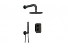 Zestaw prysznicowy podtynkowy z BOXem mieszaczowym i głowicą natryskową, Deante Silia - nero (czarny mat)