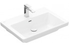 Umywalka prostokątna z przelewem bez otworu na baterię 65x47cm, Villeroy&Boch Subway 3.0, Weiss Alpin CeramicPlus,