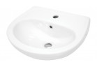 Umywalka ceramiczna ścienna z miejscem na baterię, Deante Jasmin, biała
