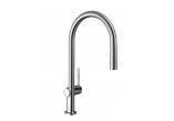 Bateria kuchenna Hansgrohe Talis M54 220 1jet, stojąca, obracana wylewka, Stal Szlachetna Finish