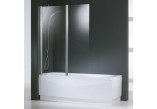 Parawan nawannowy Novellini Aurora 2 - 120x150 cm, profil biały, szkło Aqua