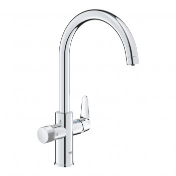 Bateria filtrująca z wyciąganą wylewką, GROHE BLUE PURE MINTA - stal nierdzewna