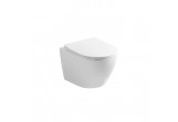 Miska wc wisząca Emporia Nox 49×37 cm, bezrantową, z deską wolnoopadająca Slim - biały połysk