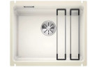 Zlewozmywak ceramiczny Blanco Etagon 500-U 54x45,6 cm jednokomorowy, Ceramika PuraPlus z korkiem InFino plus szyny - biały połysk