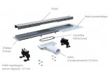 Odpływ liniowy Radaway Slim 85 cm, przeznaczony do stosowania z płytkami o grubości od 8 do 12 mm, ruszt Basic (do zabudowy płytkami)