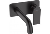 Bateria umywalkowa Hansgrohe Vernis Shape jednouchwytowa, z wylewką 20,7 cm, ścienna, podtynkowa - czarny mat