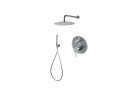 Zestaw natryskowy Vema Tiber Steel, podtynkowy, 2 wyjścia wody, deszczownica 30cm, stal nierdzewna inox