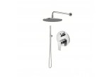 Zestaw natryskowy Vema Tiber Steel, podtynkowy, 2 wyjścia wody, deszczownica 25cm, stal nierdzewna inox